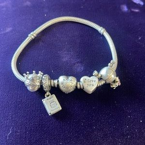 Pandora Pavé heart clasp bracelet with charms